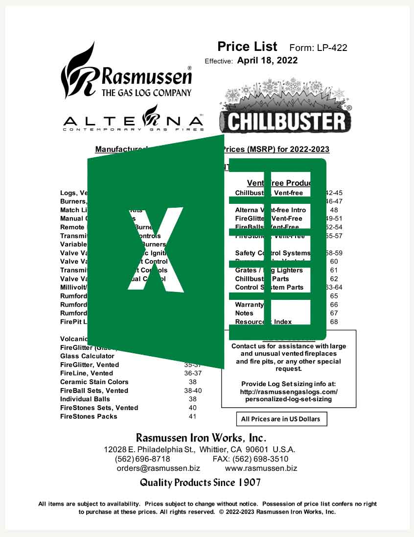 test doc display Rasmussen Gas Logs, Grills, Radiant Patio Heaters